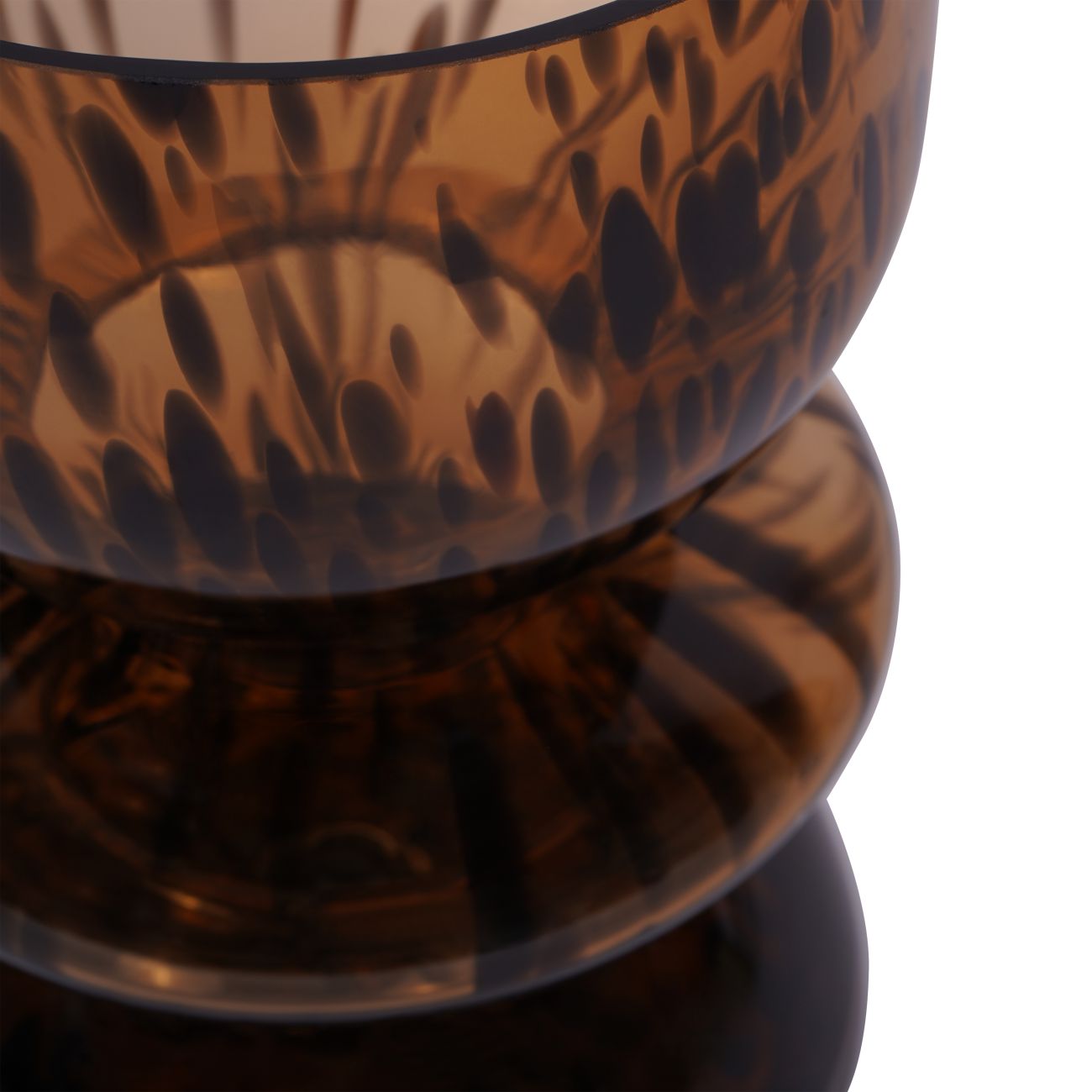 Brown Spotted Glass Vase / Candle Holder