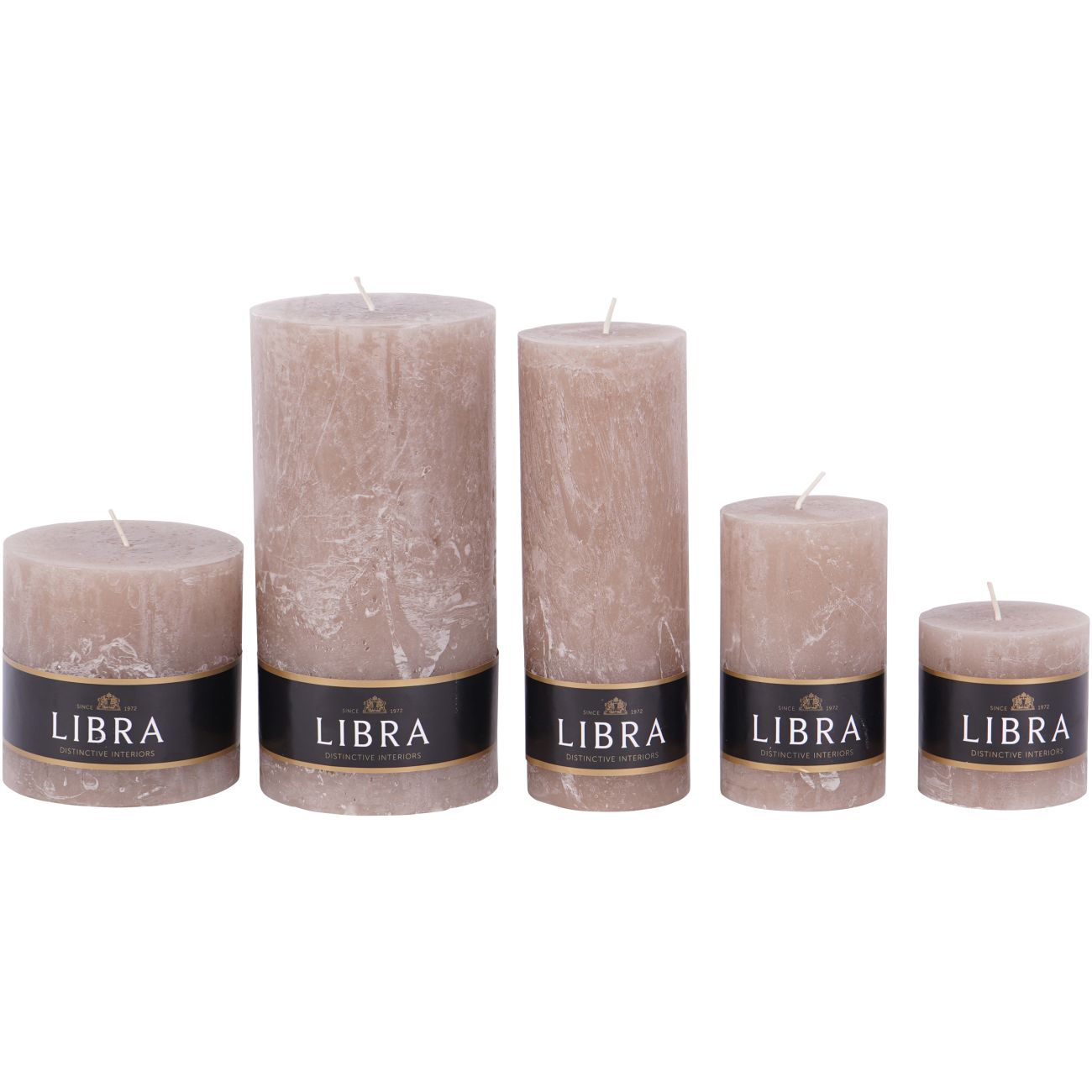 Taupe Rustica Pillar Candle | Wide 10x10cm