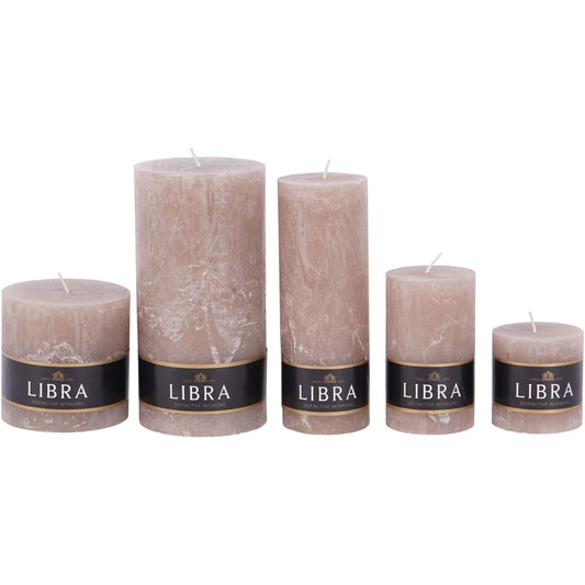 Taupe Rustica Pillar Candle | Extra Large 10x20cm