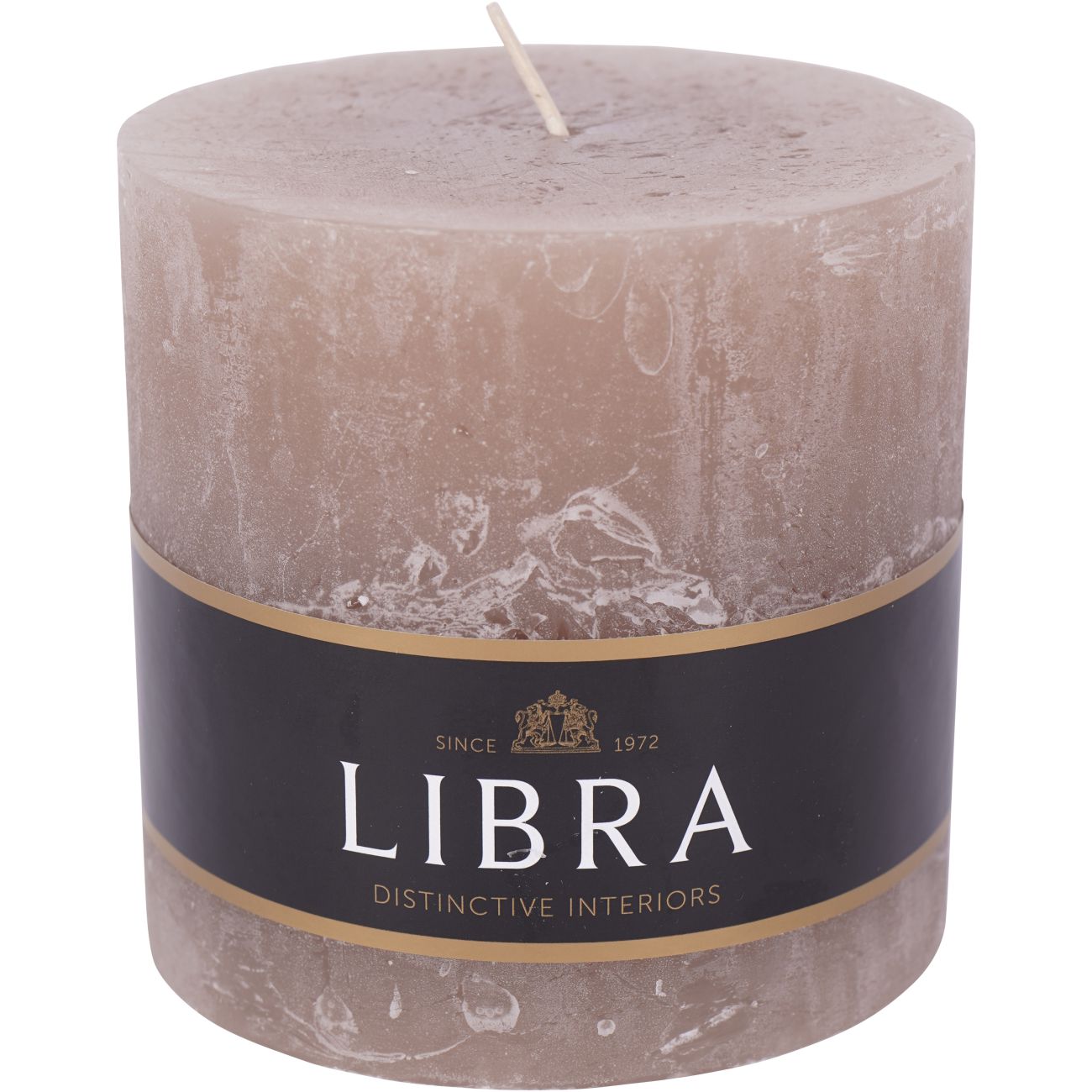 Taupe Rustica Pillar Candle | Wide 10x10cm
