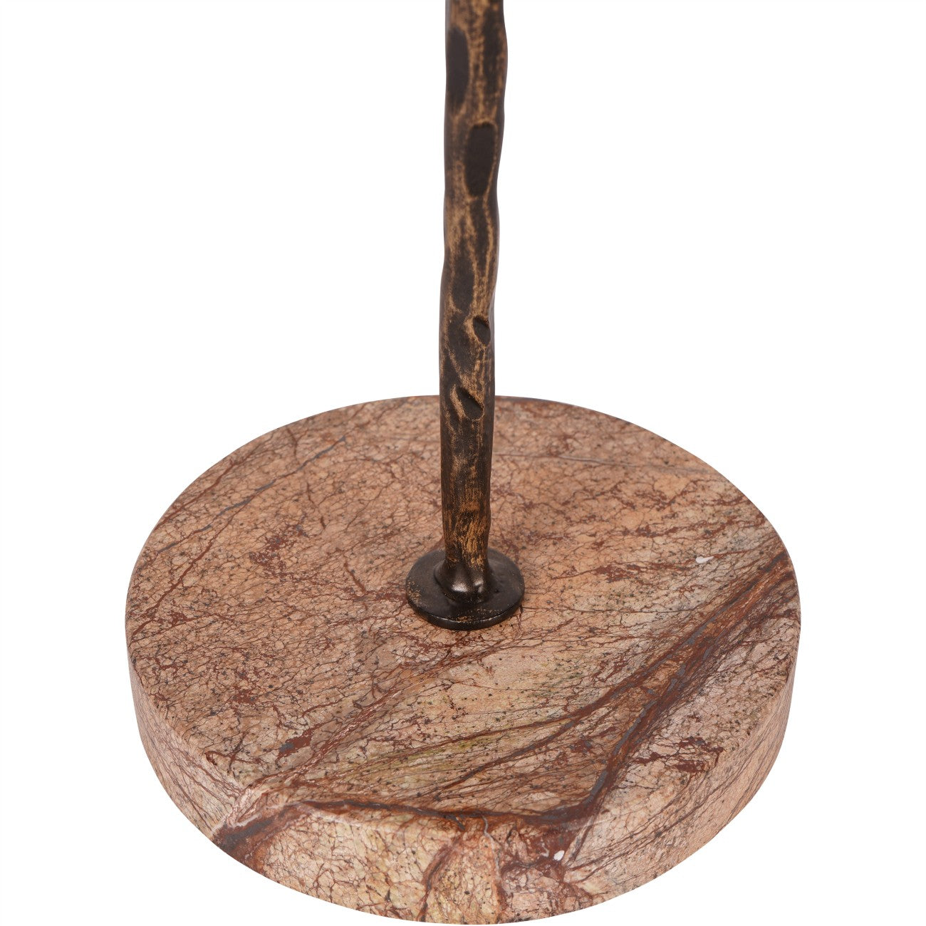 Antique Gold Table Hurricane Candle Holder With Marble Base | Large