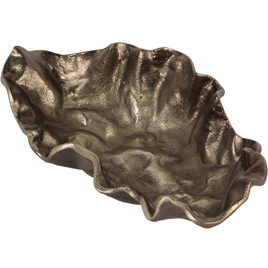 Bronze Cast Aluminium Decorative Leaf Bowl