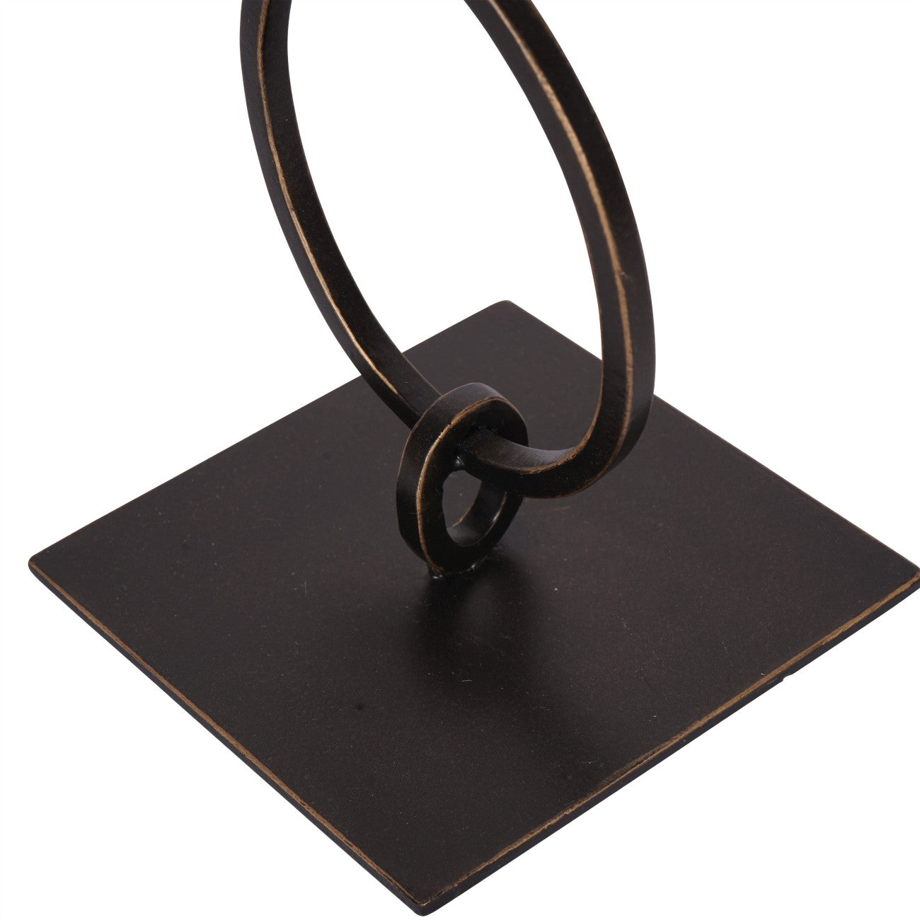 Medium Iron & Smoked Glass Candle Holder