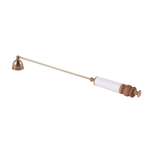 Antique Brass Gold Candle Snuffer With White Bone Handle