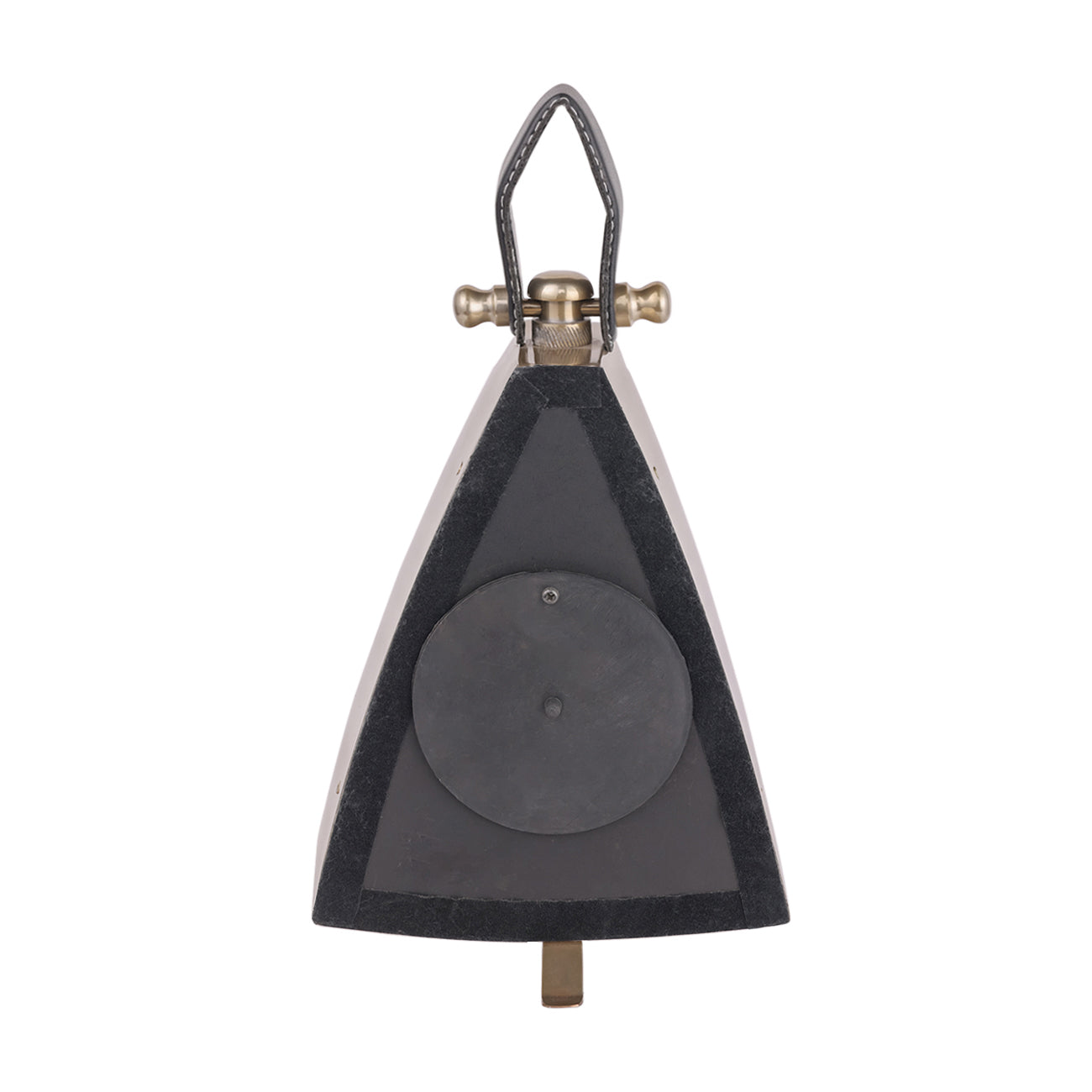 Isosceles Triangle Brass Mantal Table Clock | Large