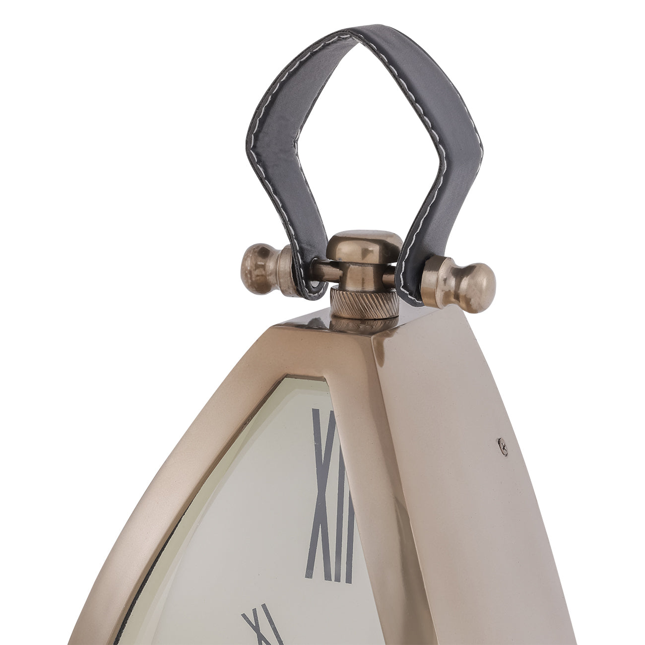 Isosceles Triangle Brass Mantal Table Clock | Large
