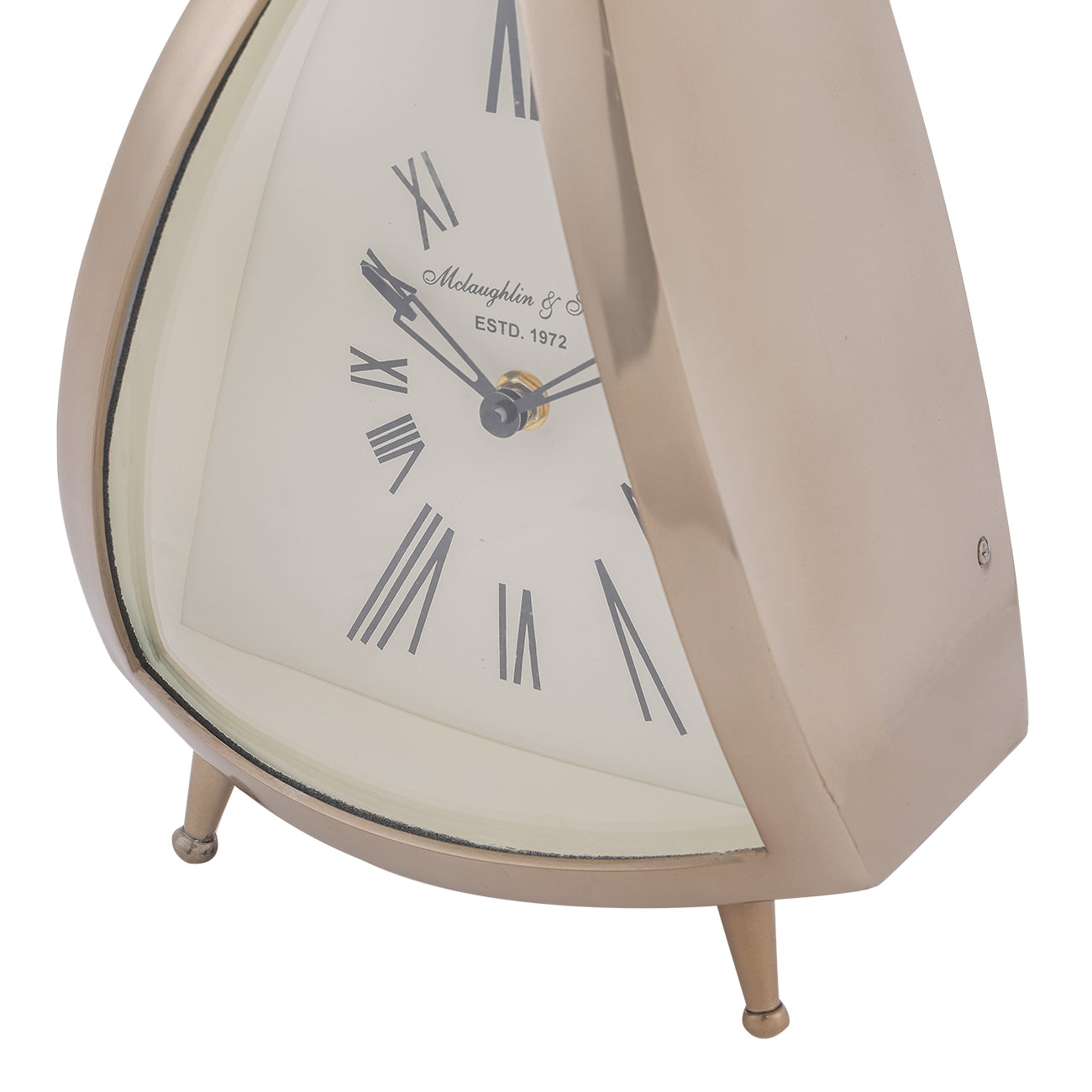 Isosceles Triangle Brass Mantal Table Clock | Large