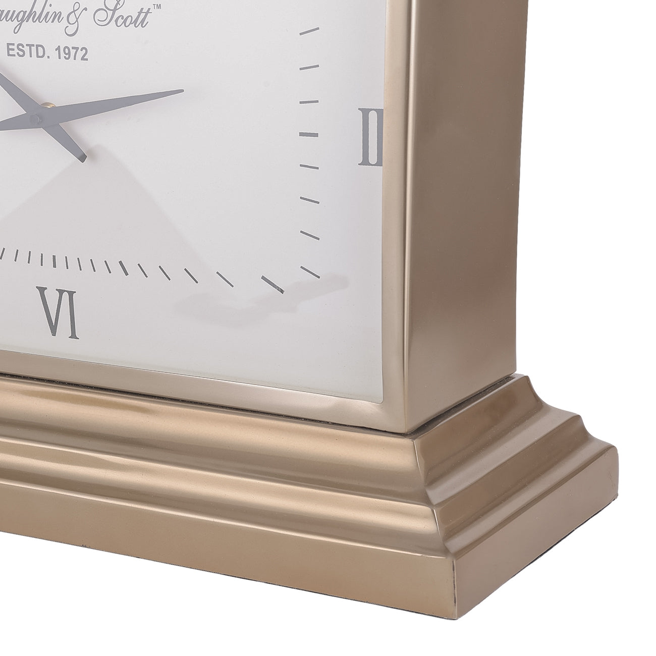 Brass Gold Rectangle Mantle Table Clock | Medium