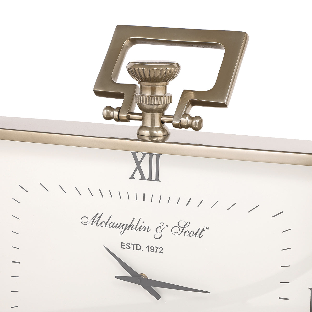 Brass Gold Rectangle Mantle Table Clock | Large
