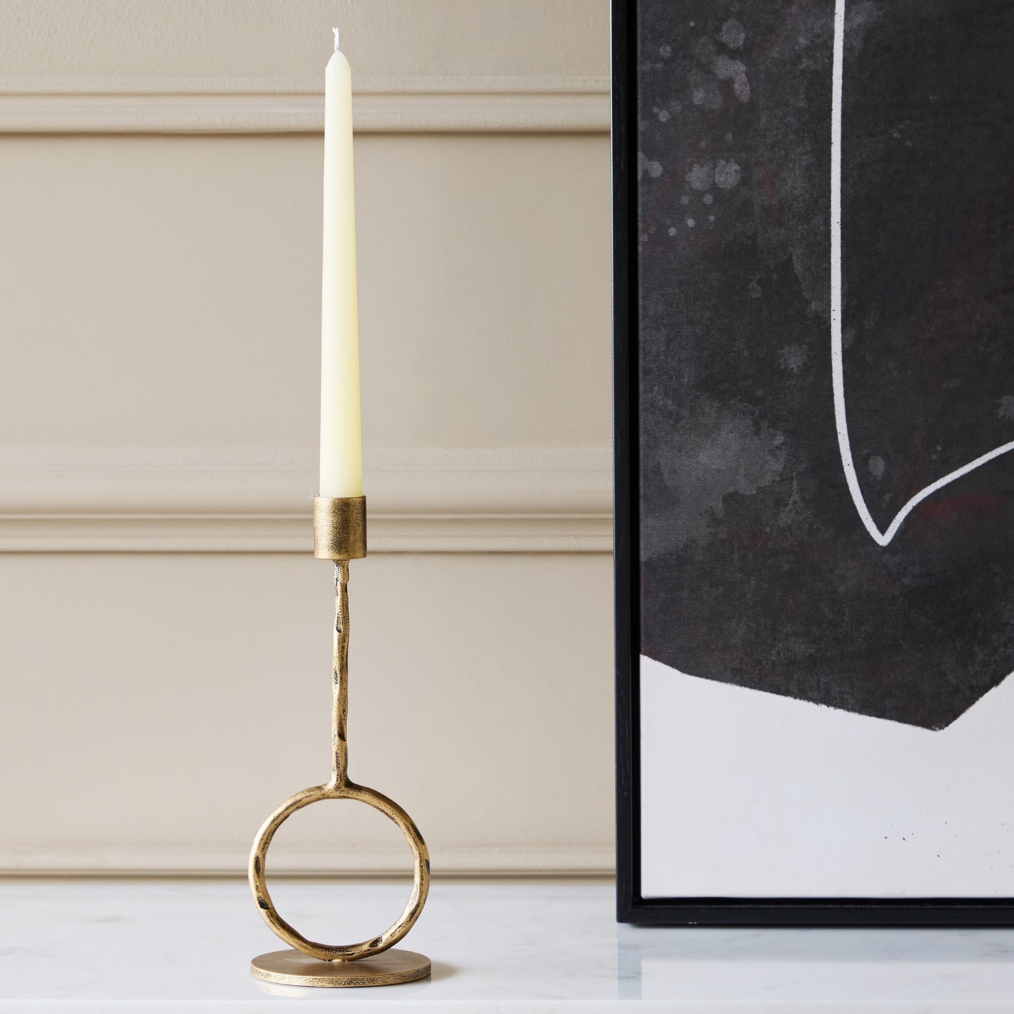 Antique Gold Candle Holder | Large