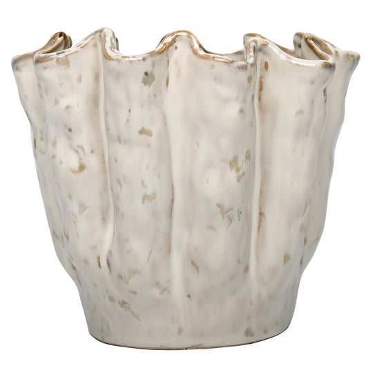 Ivory Glazed Vase Pot | Small