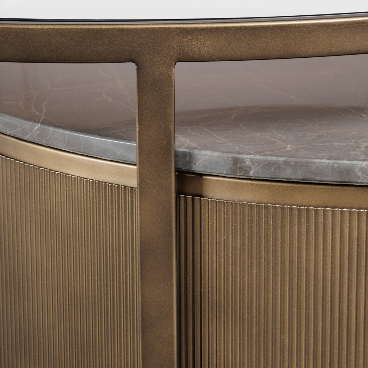 Royal Gold Corrugated Set of Two Nesting Coffee Tables