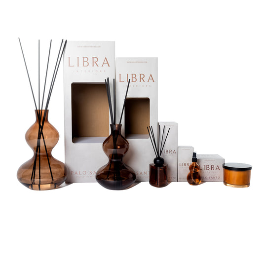 Amber Glass Reed Diffuser Palo Santo, Amyris & Clove