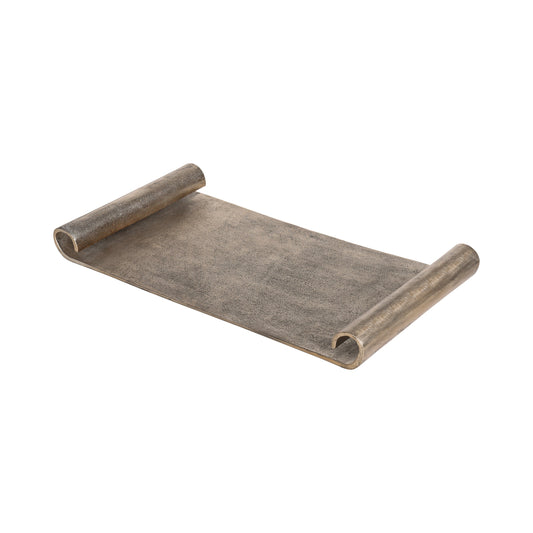 Antique Gold Aluminium Scroll Decorative Tray