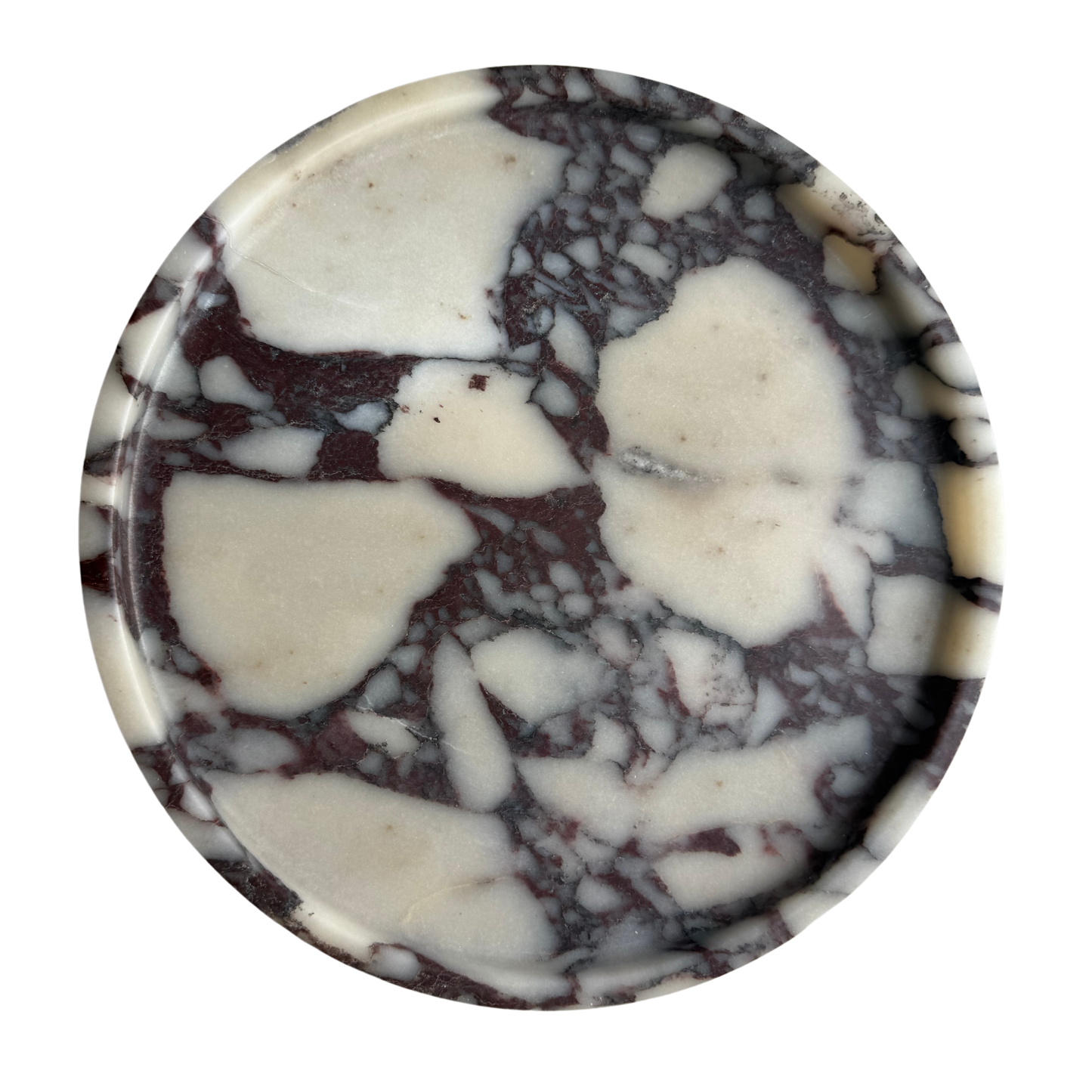 Large Round Calacatta Viola Marble Tray