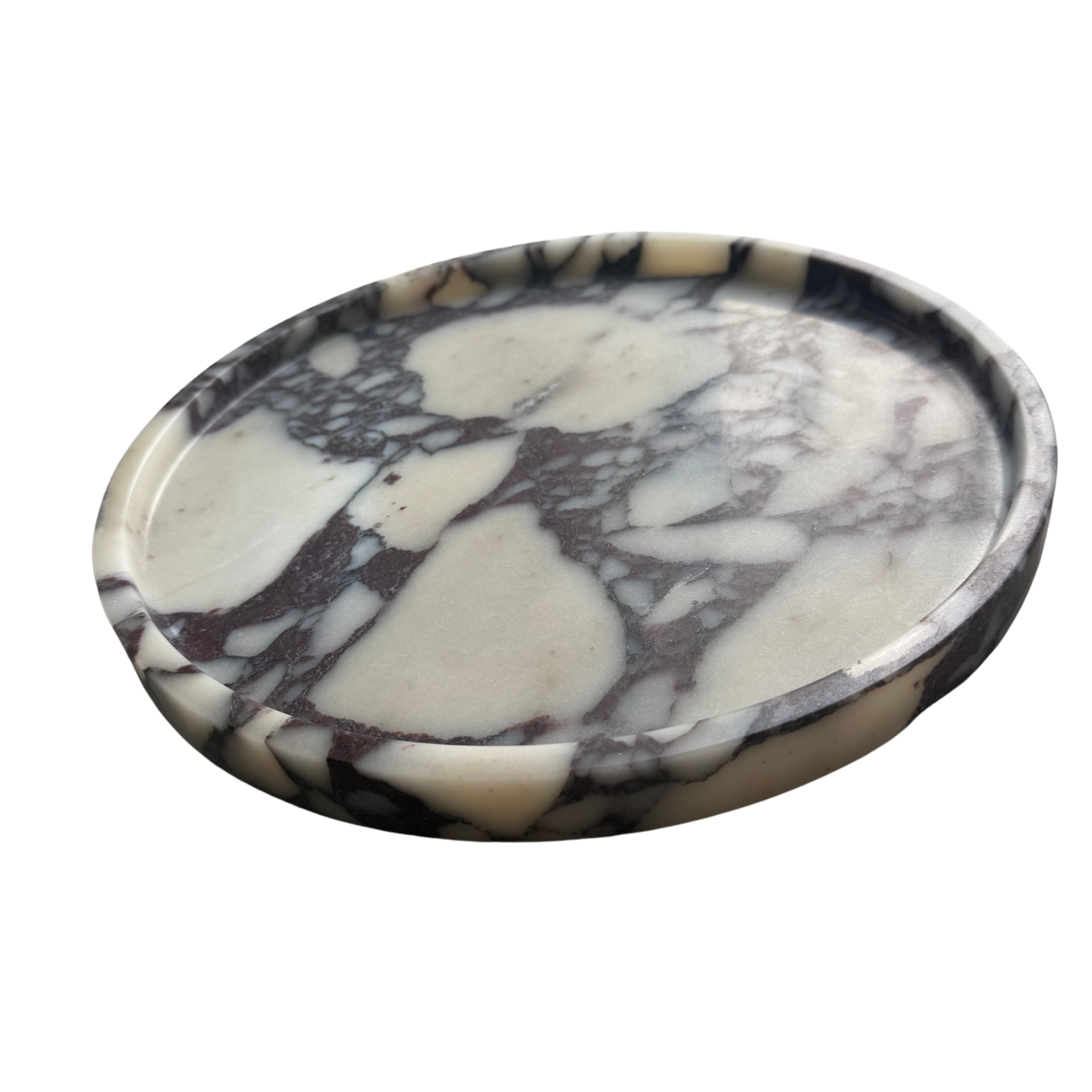 Large Round Calacatta Viola Marble Tray