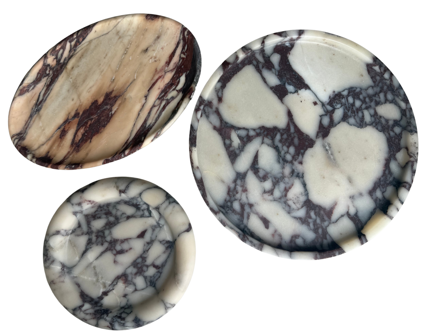 Large Round Calacatta Viola Marble Tray