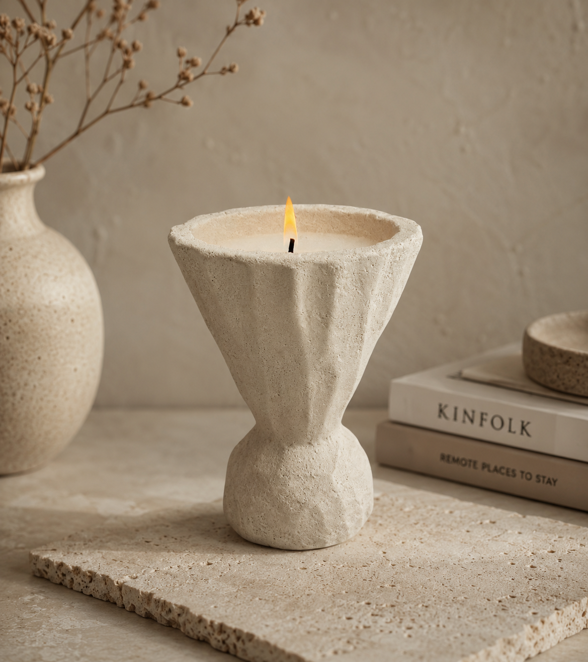 Small Concrete Scented Candle