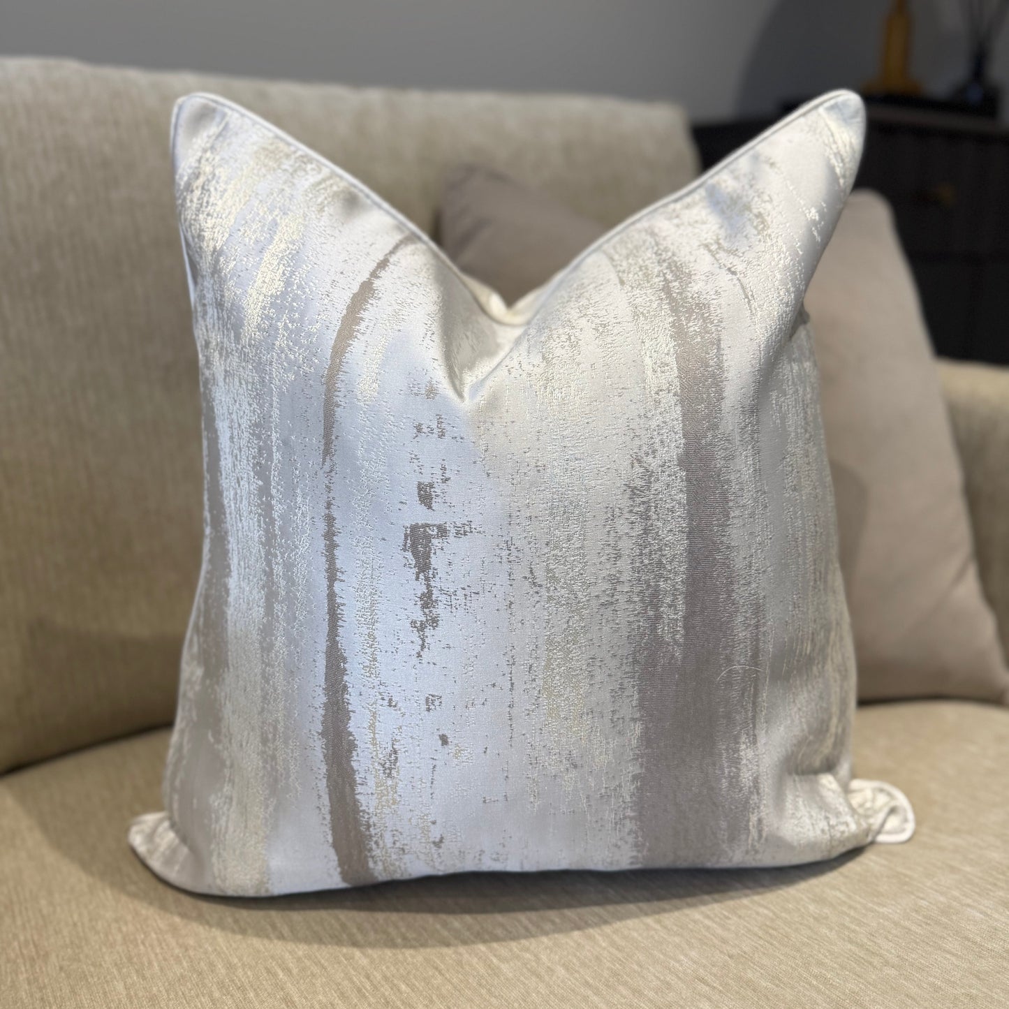 Oyster & Beige Metallic Decorative Cushion 50x50cm