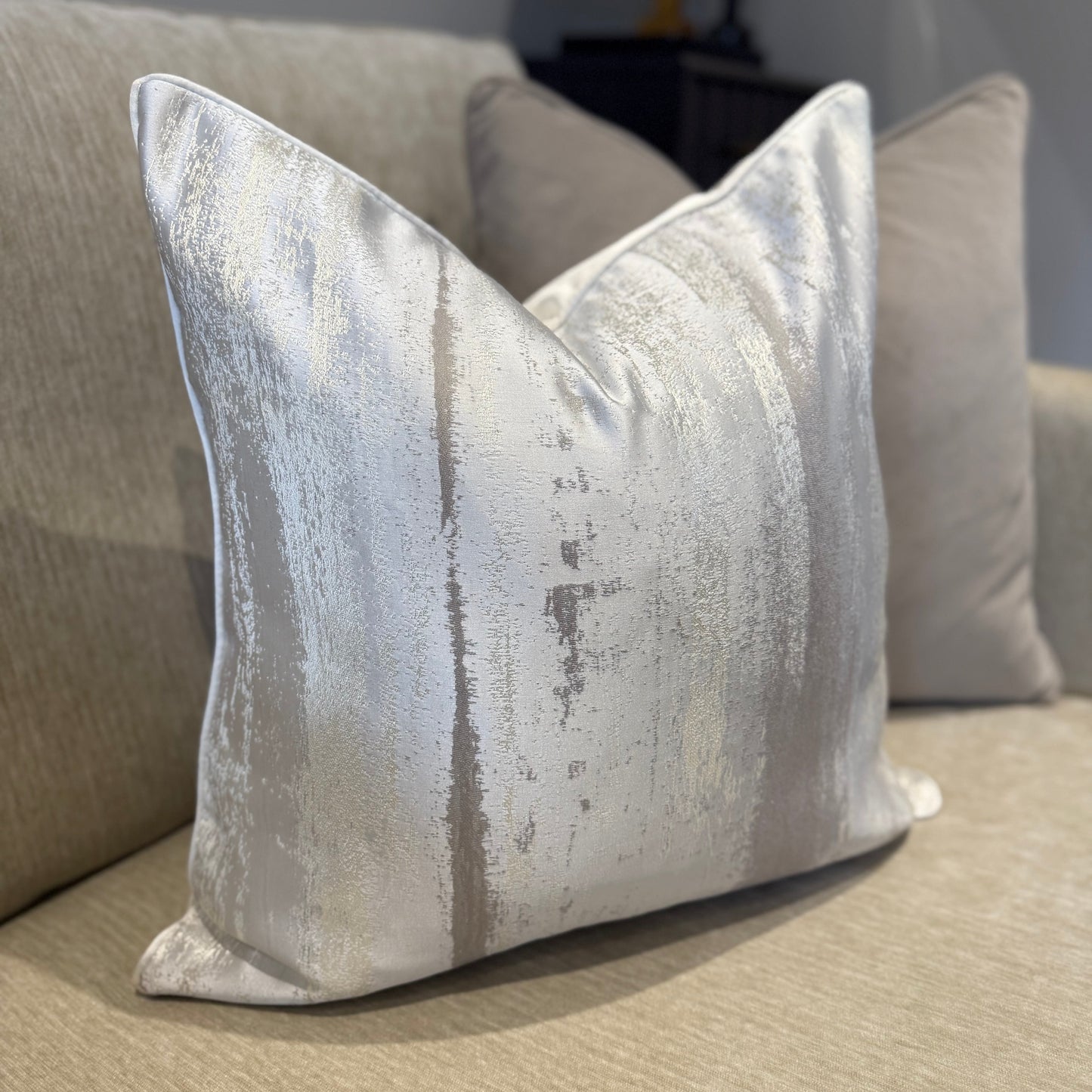 Oyster & Beige Metallic Decorative Cushion 50x50cm