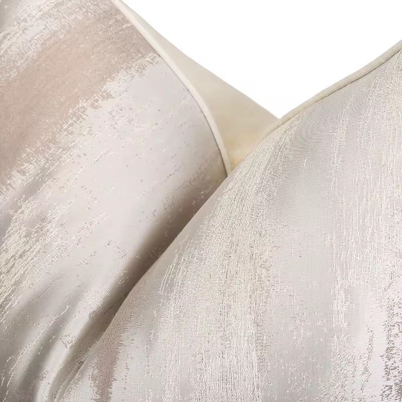 Oyster & Beige Metallic Decorative Cushion 50x50cm