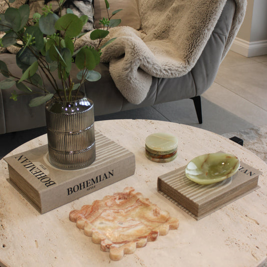 Onyx Marble Square Small Tray With Scalloped edge