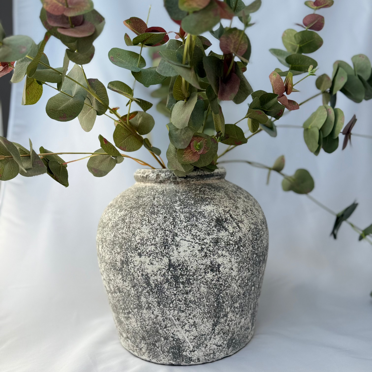 Aged Stone Large Ceramic Vase