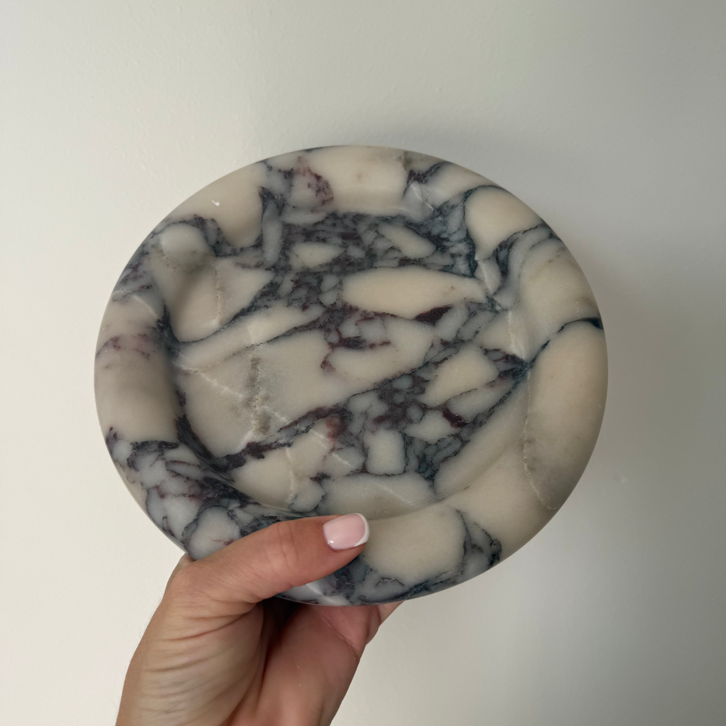 Round Calacatta Viola Marble Tray