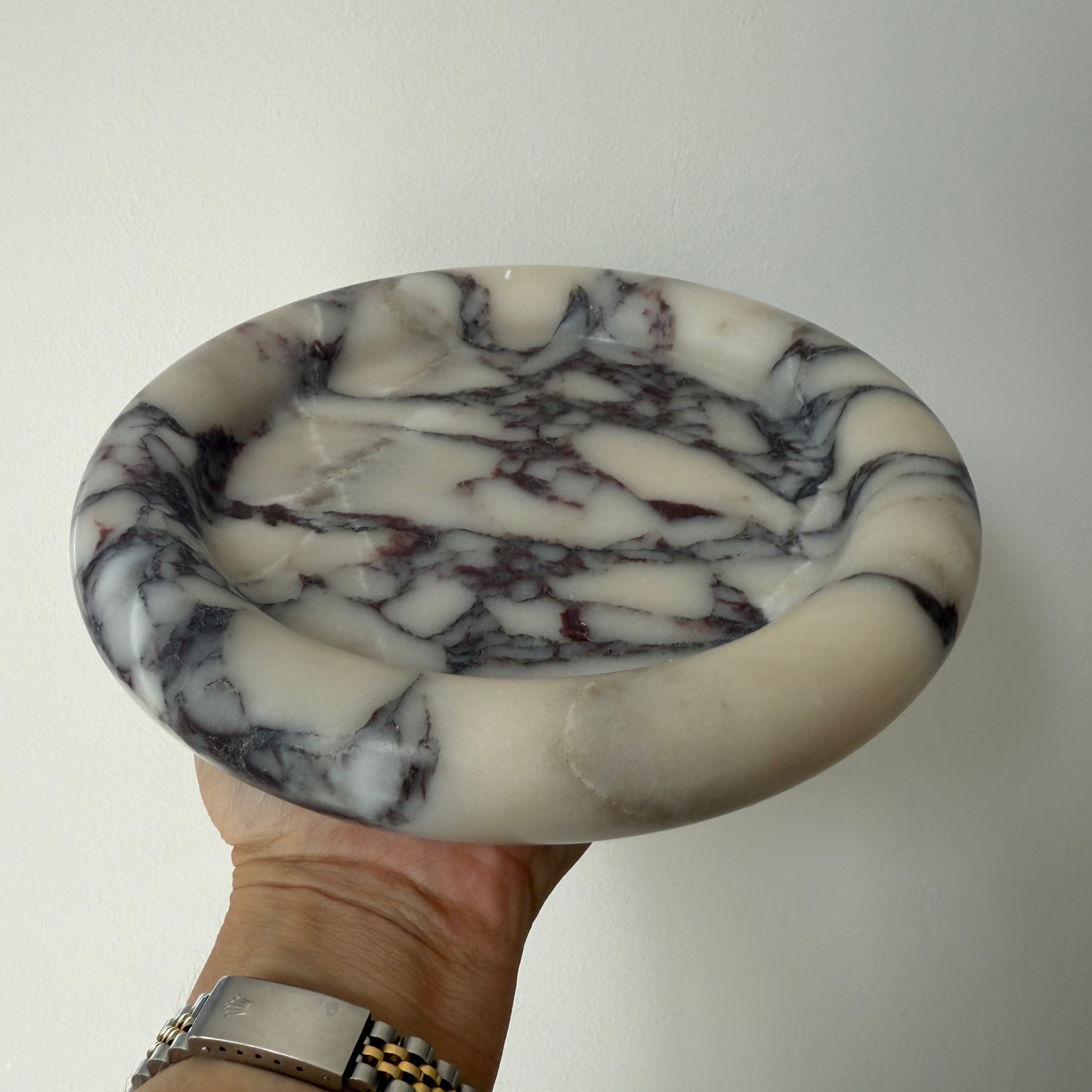 Round Calacatta Viola Marble Tray
