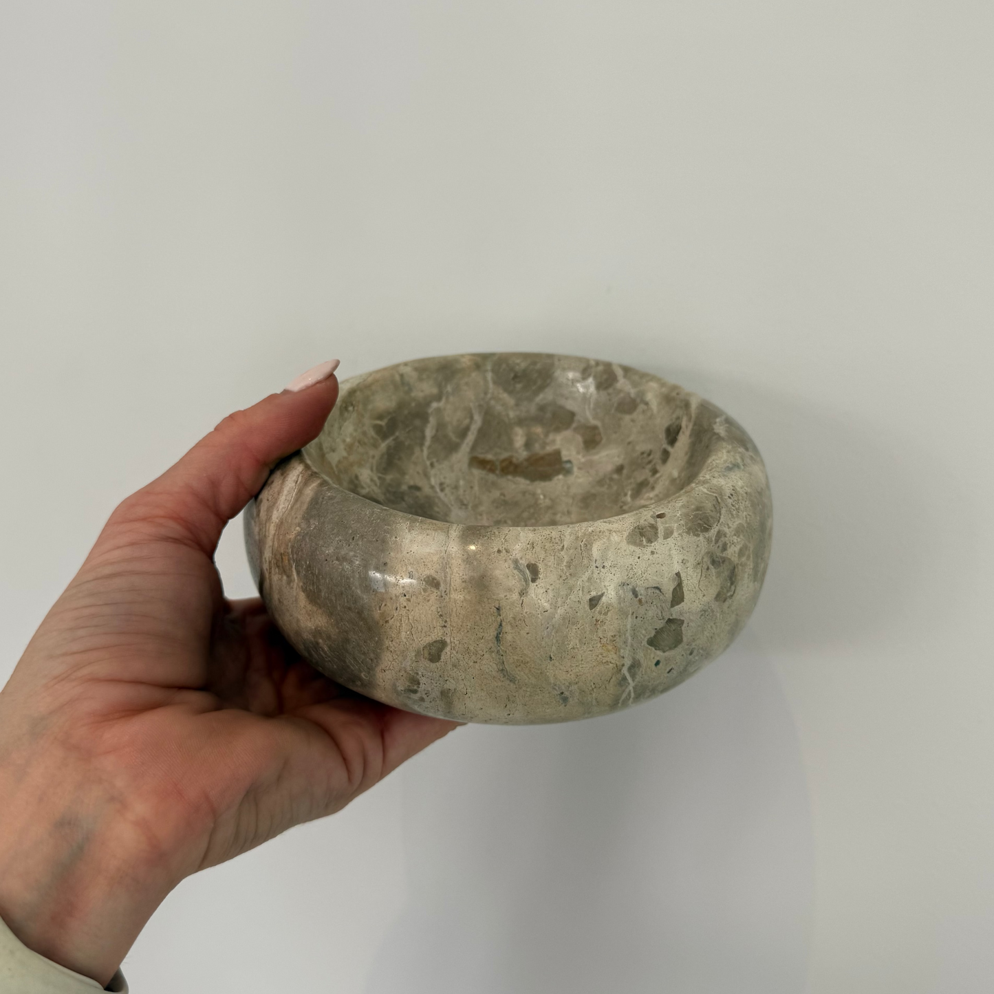 Small Chocolate Brown Marble Trinket Bowl