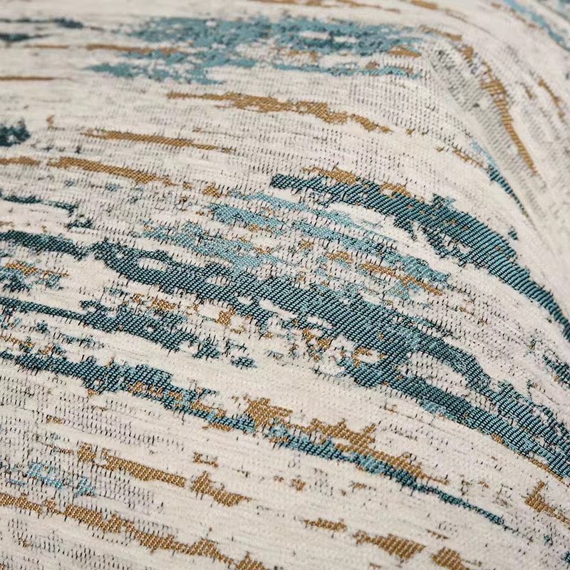 Oyster & Blue Patterned Cushion 50x50cm