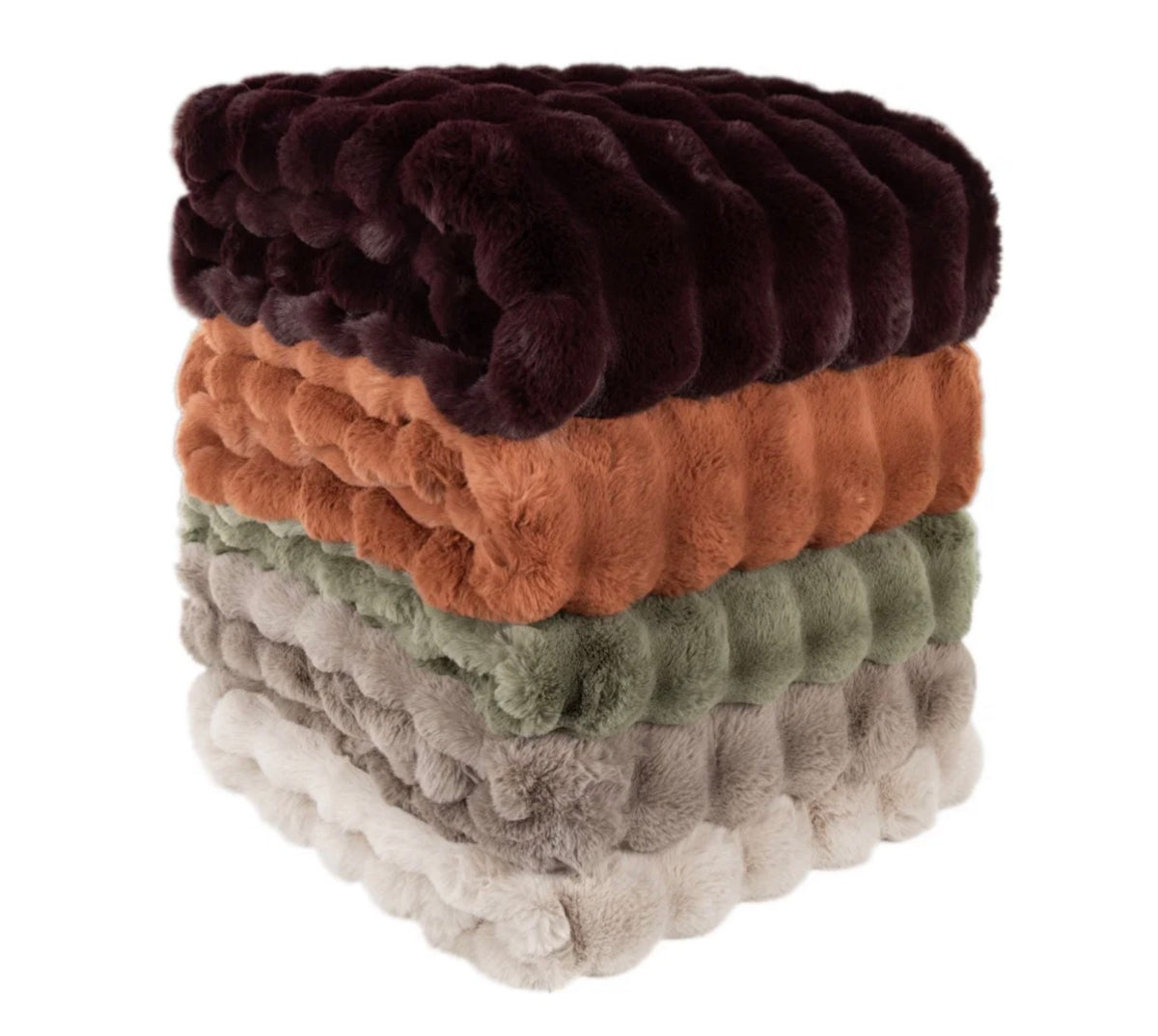Luxury Sage Green Fur Throw Blanket