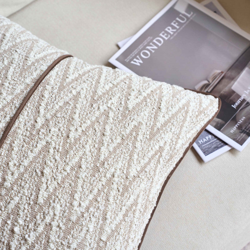 Luxury Neutral Woven Patterned Decorative Cushion