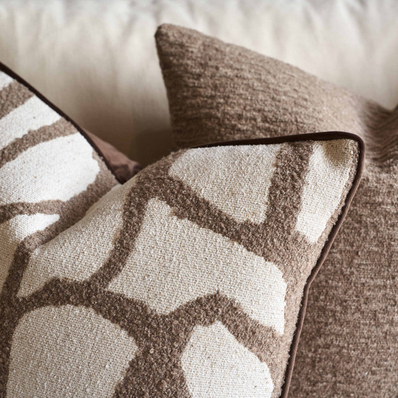 Luxury Beige & Cream Patterned Decorative Cushion