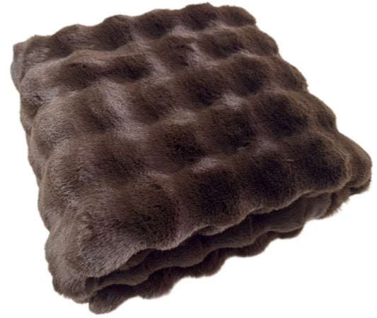 Luxury Chocolate Brown Fur Throw Blanket