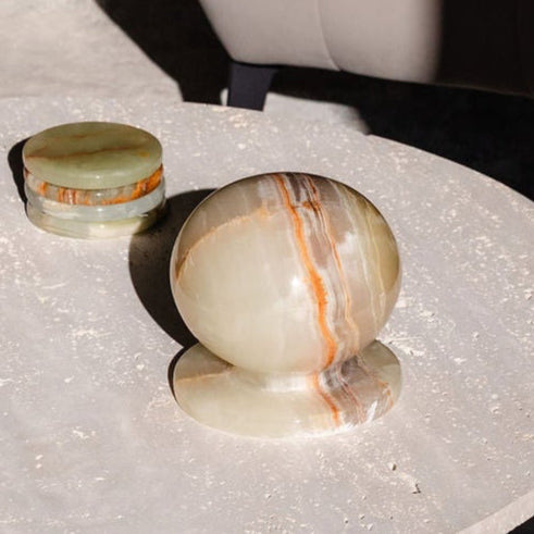 Green Onyx Ball Sculpture Ornament
