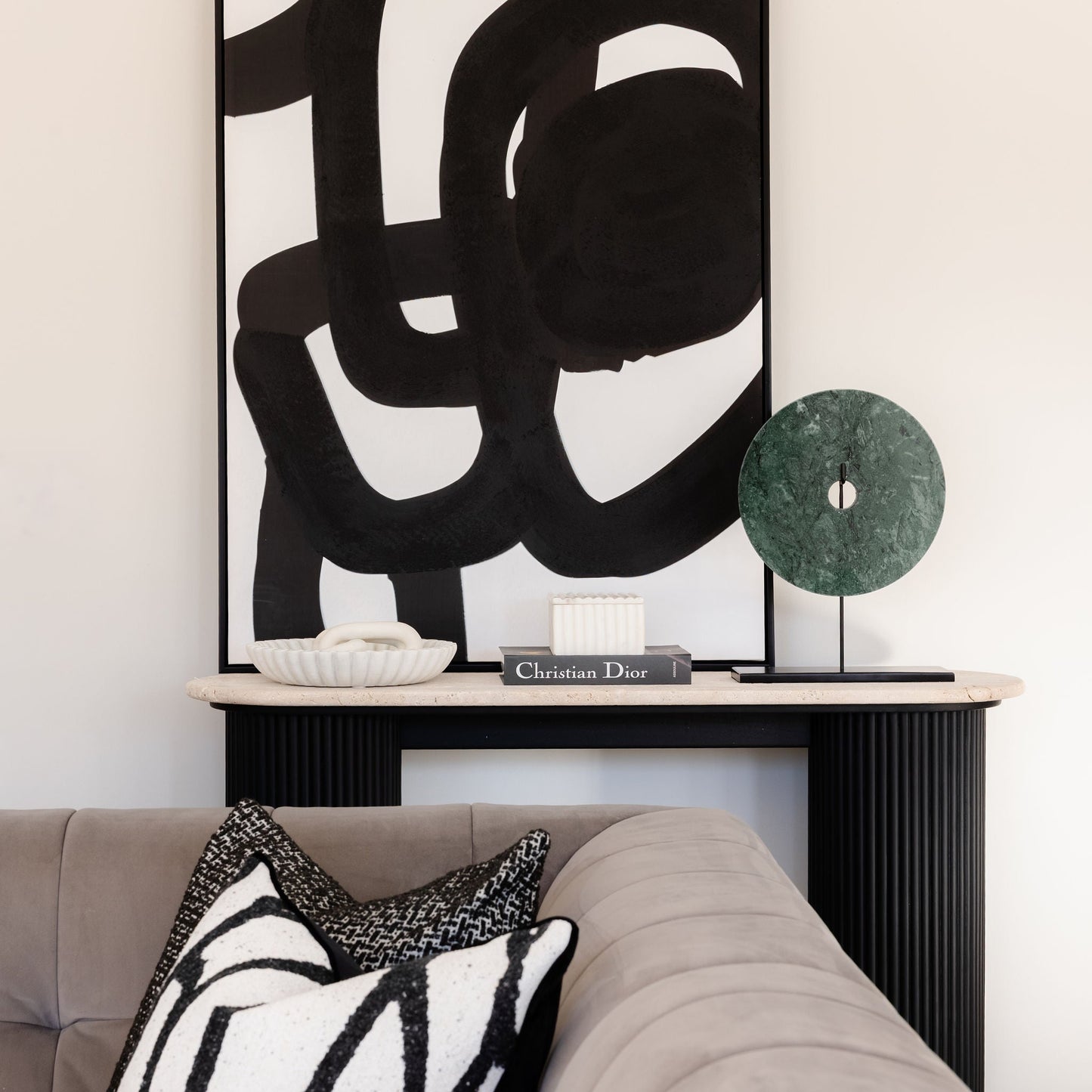 Luxury Black & White Patterned Decorative Cushion