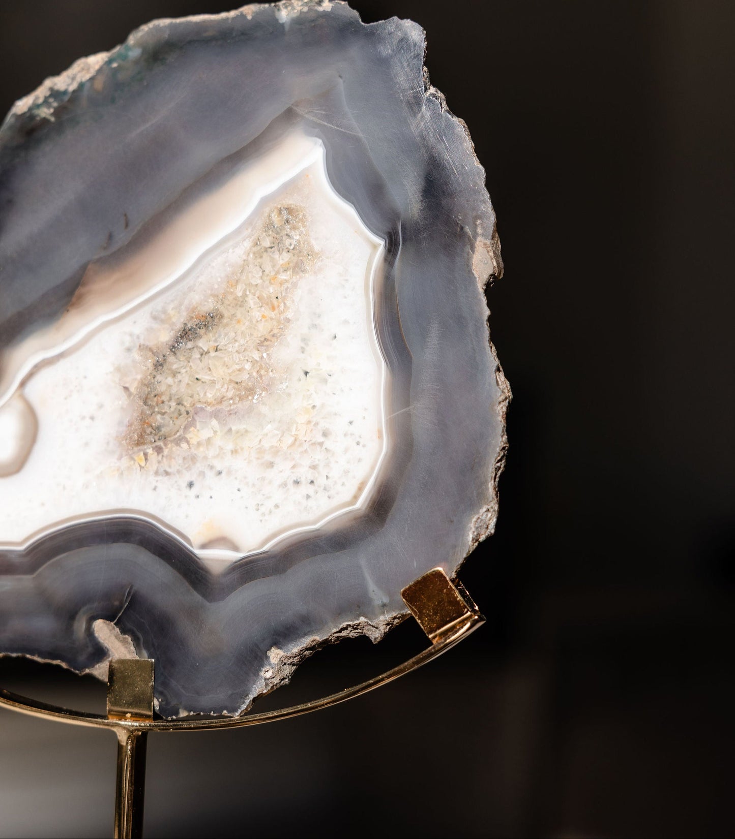 Brown & Gold Agate Crystal Sculpture