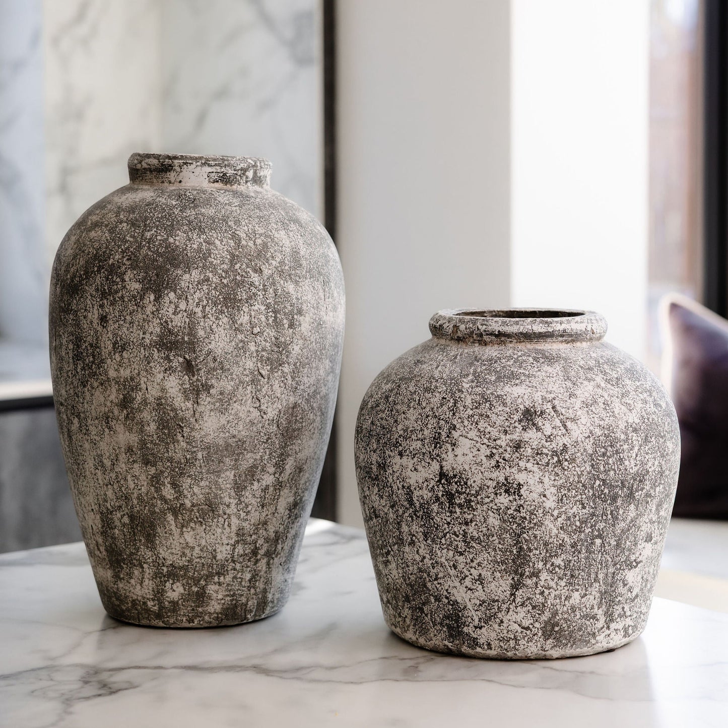Small Aged Stone Large Ceramic Vase
