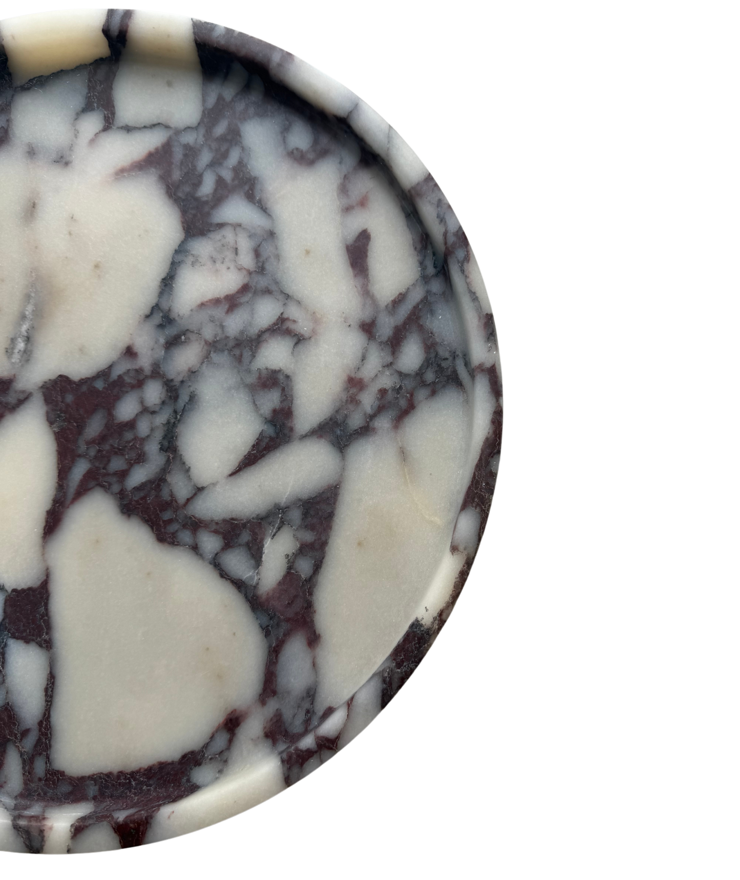 Large Round Calacatta Viola Marble Tray