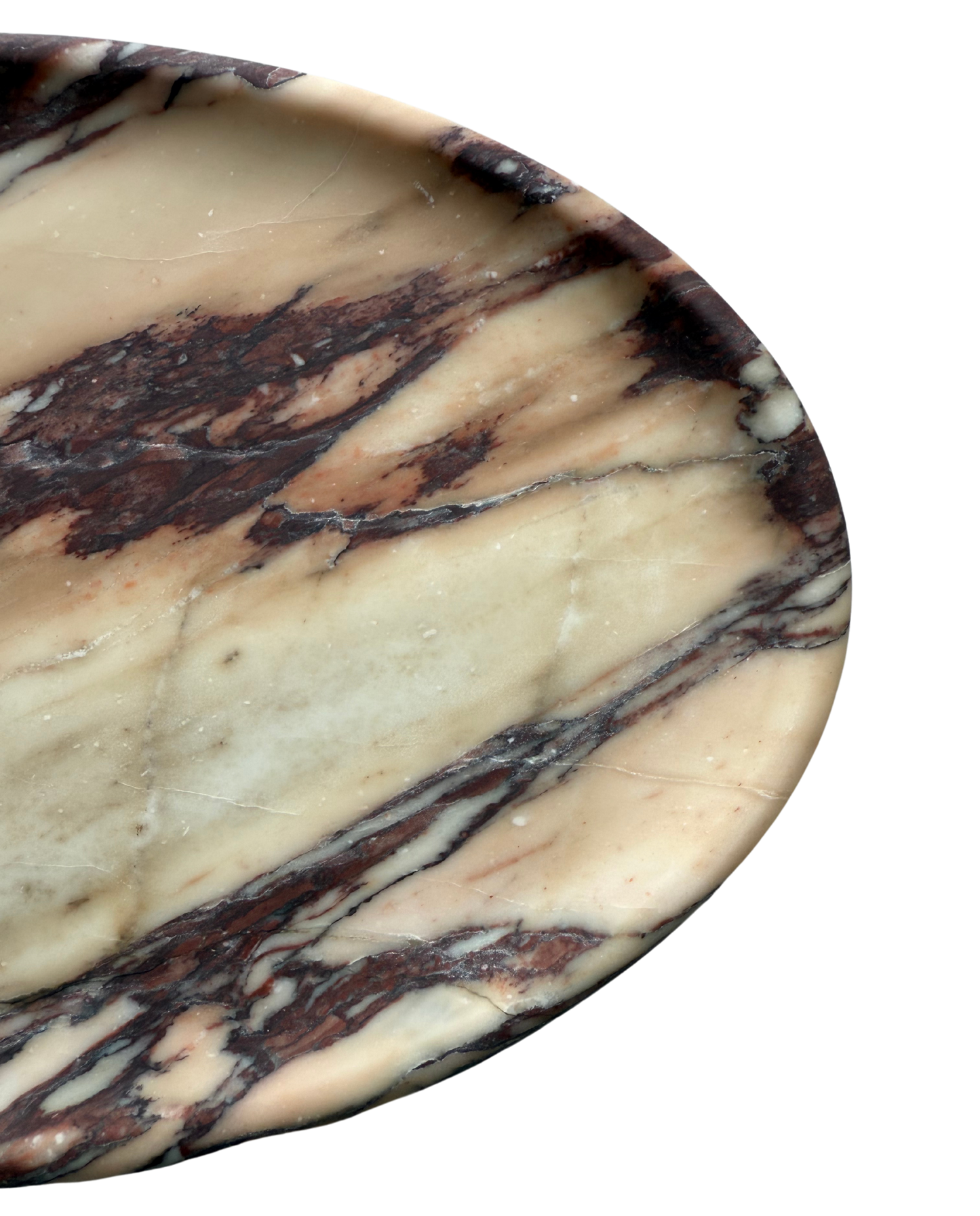 Oval Red Calacatta Viola Marble Tray