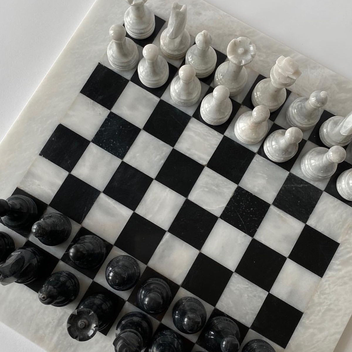 Black & White Marble Decorative Chess Set