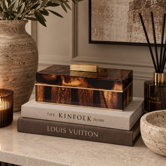 Luxury Brown Resin Decorative Storage Box