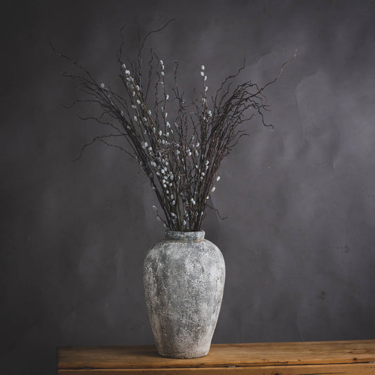 Large Tall Aged Stone Ceramic Vase