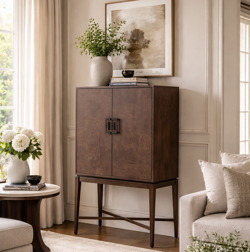 Grey Antique Wood Cabinet