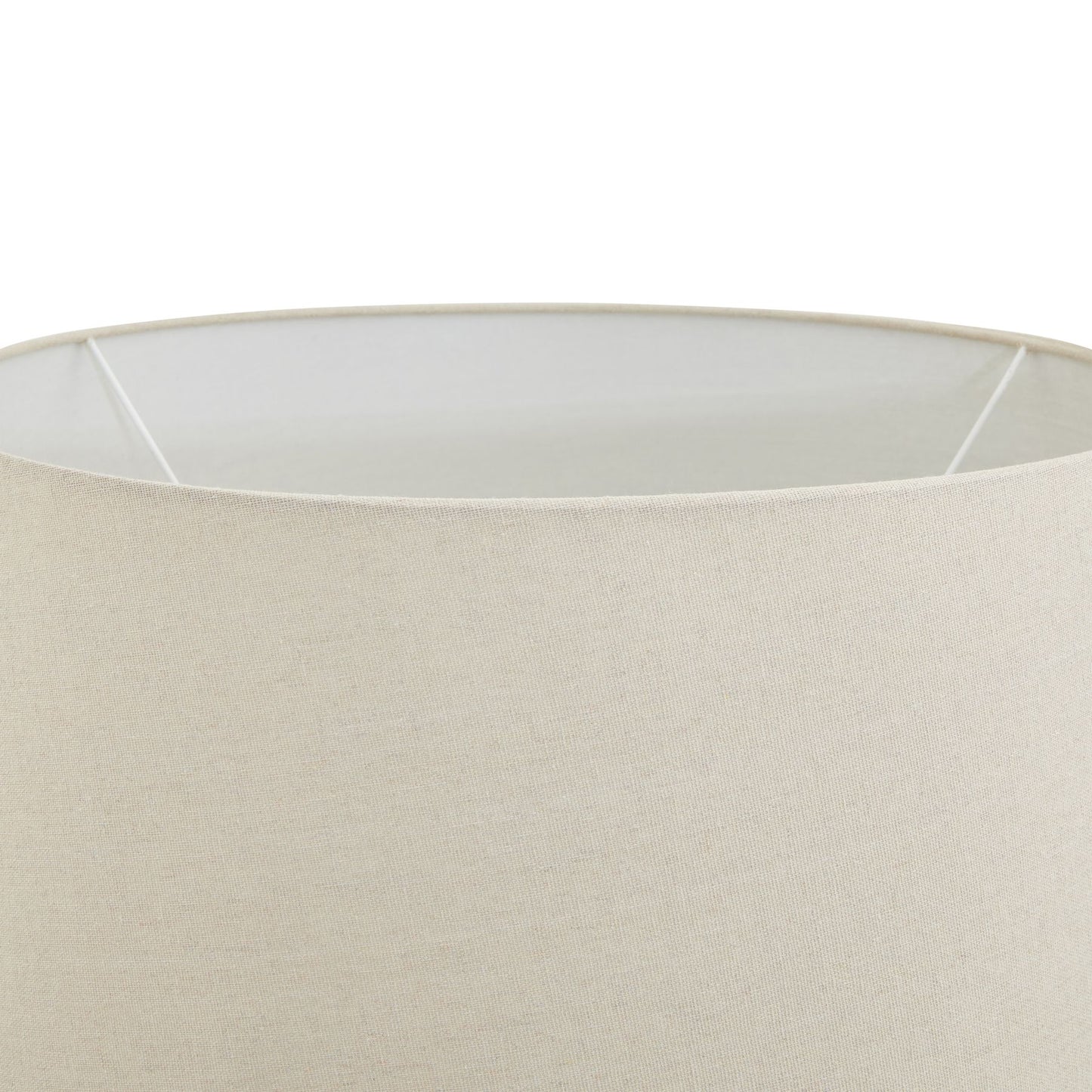 Antique White Stone Effect Round Ceramic Table Lamp With Linen Shade