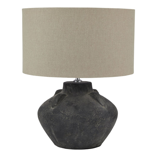 Dark Grey Lamp Stone Look Ceramic
