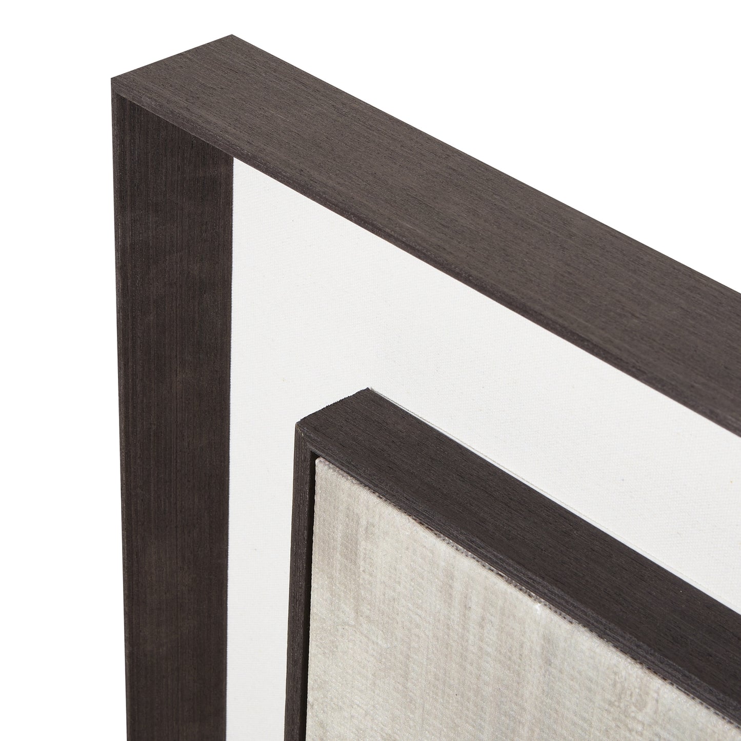 Large Neutral Linen Painting Mounted in Frame