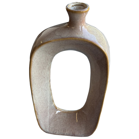 Neutral Toned Medium Hollow Vase