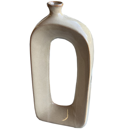 Neutral Toned Large Hallow Vase